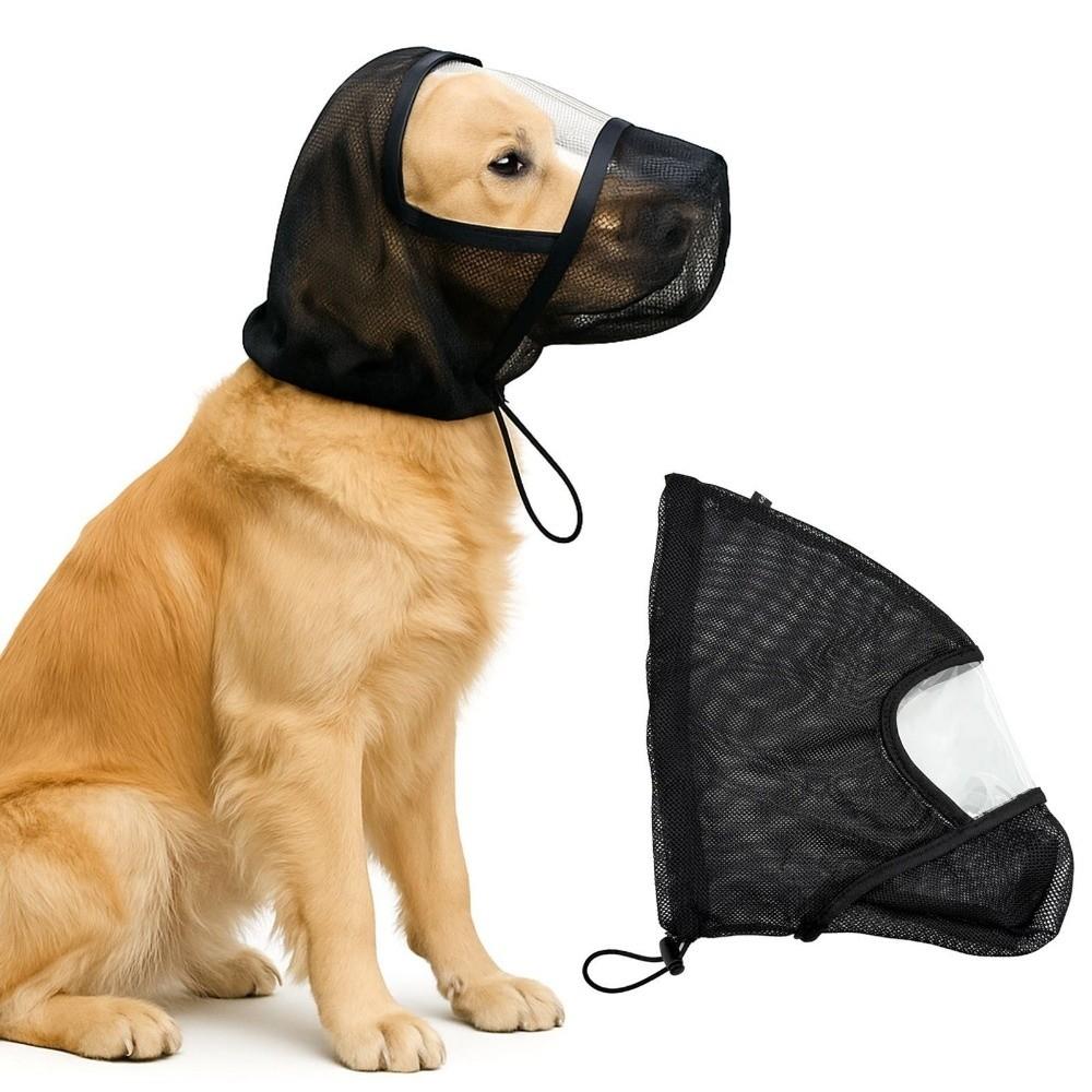 Mesh Pet Protective Veil Adjustable Fit Pet Facial Protection Mask  Prevent Facial Injuries