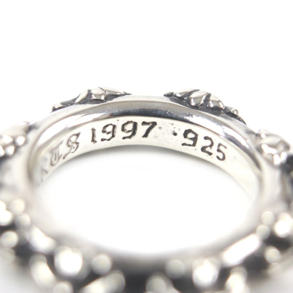 Great CHROME HEARTS Ring Cross Band Ring Silver 925 Mens Used