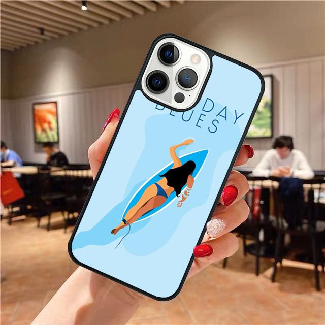Surfinga Beach Surfboard Wave Phone Case For iPhone 17 Air 16 15 14 Plus Apple 16 11 12 13 Pro Max Coque