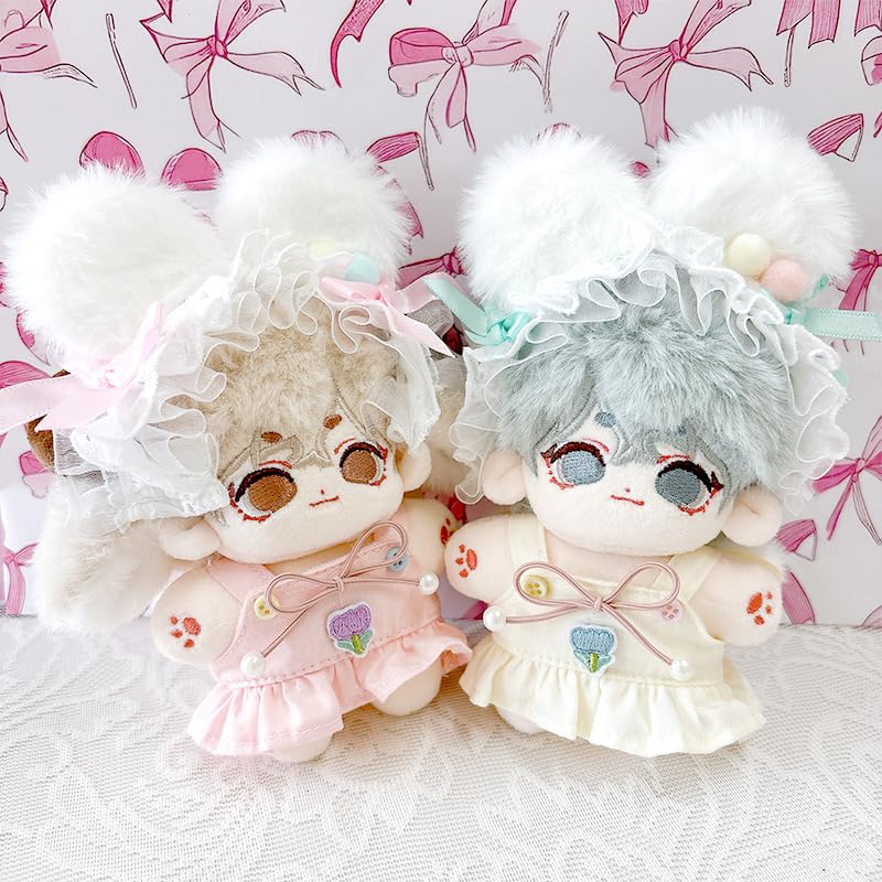 Winged Dress & Fluffy Bunny Ear Headband Set for Plush Toys (10cm) [Yellow] Plush Clothes, Nuikatsu, Plush Toys [Item]