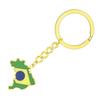 Exquisite Brazilian Flag Keyring Long Lasting Brazil Map Keychain Non Fading Titanium Steel Key Holder for Travelers