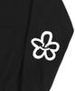 Graver [Unisex] Elbow Spray Flower Smile Sweatshirt_Black