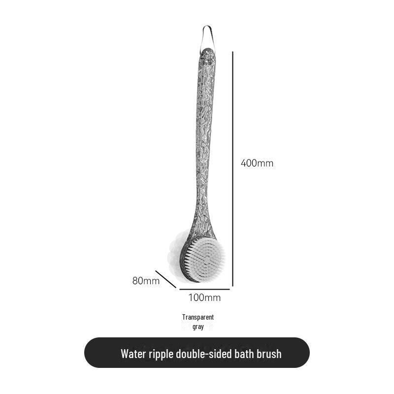 Dual-Sided Long Handle Bath Brush - Soft Bristle Back Scrubber for Home