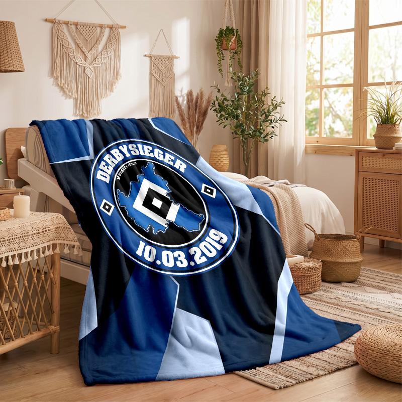 Hamburger SV Football Print Flannel Blanket Soft Warm Sofa Bed Throw Blanket For Home Office Bedroom