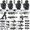 Bausteine, Spezialeinheiten, Humanoide, Polizei, Soldaten, Militärfiguren, Waffen, Mörser und Zusammenbau-Jungen-Spielzeug.