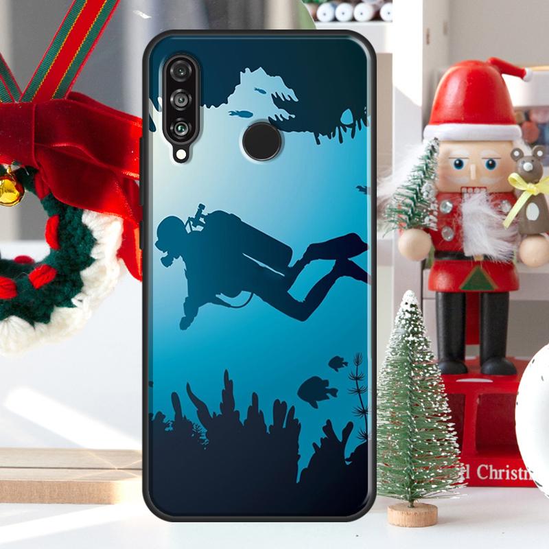 Diver Underwater Diving Cave Caving For Huawei Nova 9 10 SE 11 Pro Y60 Y70 Y90 Y61 Y91 Y72 Y73 12i 11i 8i P20 P30 P40 Lite Case