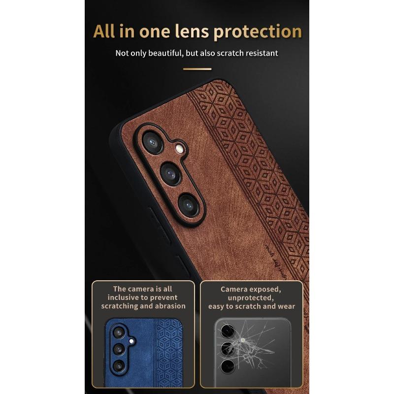 Luxury Soft Leather Business Elite Shockproof CellPhone Cases for Samsung Galaxy M55 Protective Phone Case Protective