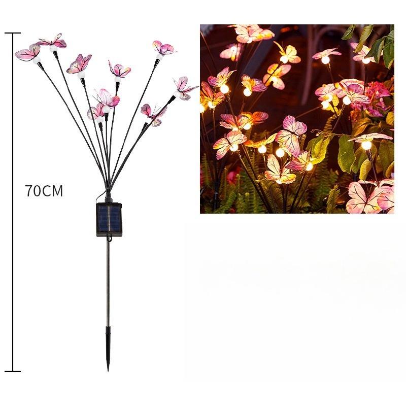 Solar Butterfly Light String, Ground Inserted Lawn LED Outdoor Waterproof Courtyard Decoration Garden Landscape Lights