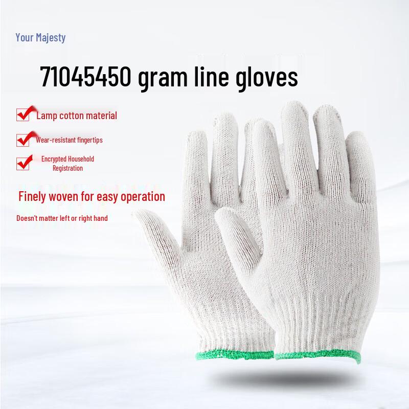 

Wear-Resistant Cotton Safety Gloves One Size