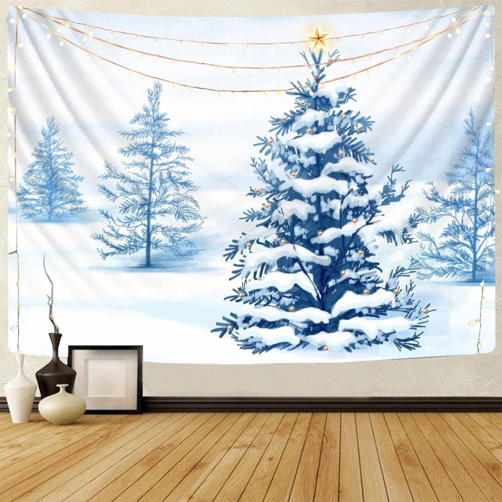 Weihnachts-Tapisserie, Weihnachtsbaum-Tapisserie, Schneemann, Wandbehang, Weihnachtsthema, bedruckter Tapisserie-Hintergrundstoff