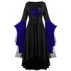 Kvinner Europeisk Retro middelaldersk domstolstil Halloween Cosplay-kostyme Voksen Skull Strap Dress Up Festantrekk