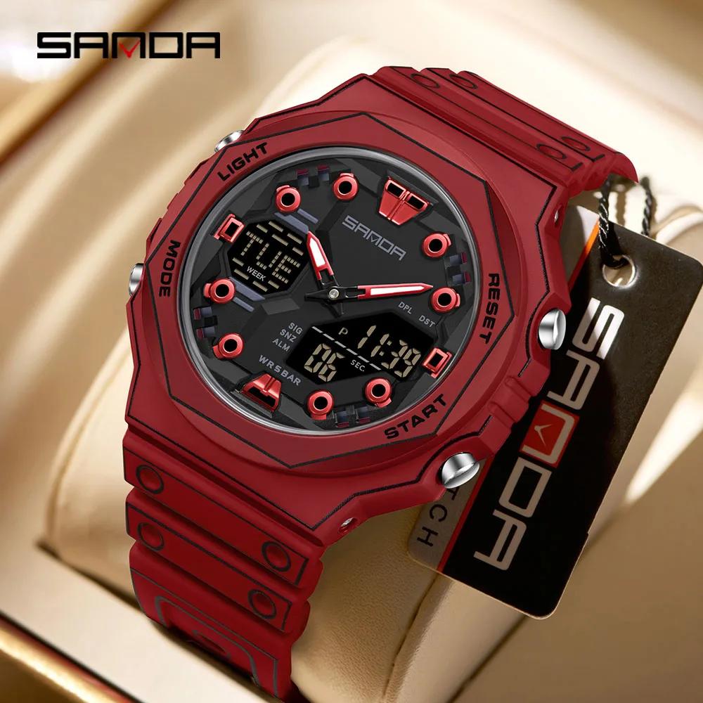 SANDA 6507 Outdoor Sports Men's Watch, Suitable for Neutral Waterproof, Fashionable, Luminous, Multi functional Electronic Wrist