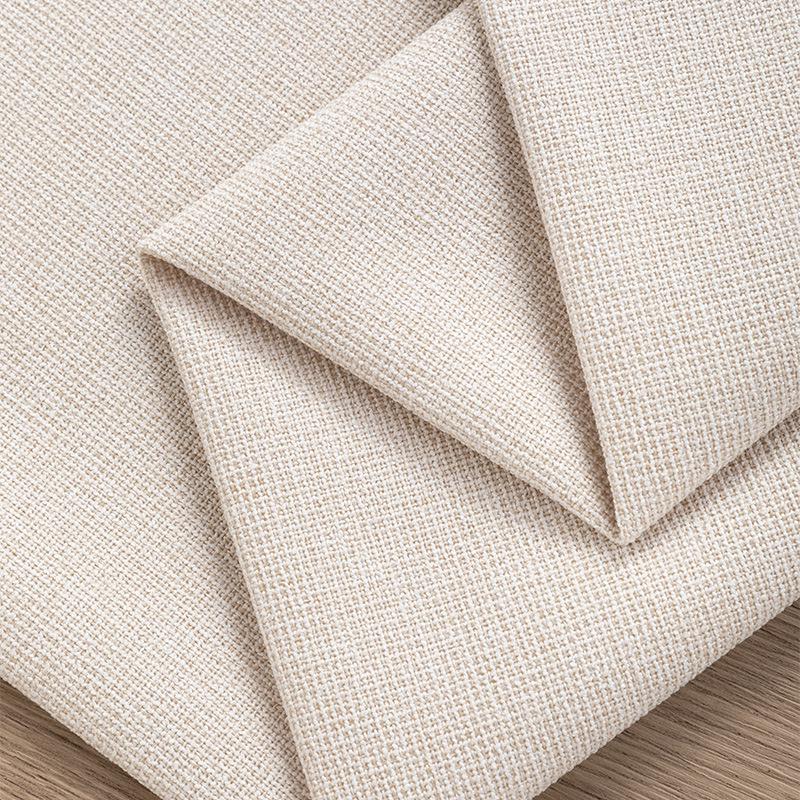 All-Polyester Solid Color Linen-Like Sofa Fabric with Soft Bag Process - Composite Flocking Fine Linen Canvas