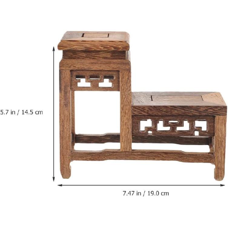 Angoily Vintage Display Stand Wood Stand for Crafts Figurine Display Base Tabletop Wood Base Vase Display Stand Flower Vase Base Buddha Statue Stand