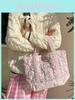 Stylish Soft Quilted Tote Bag With Retro Floral Design Perfect For Everyday Carry