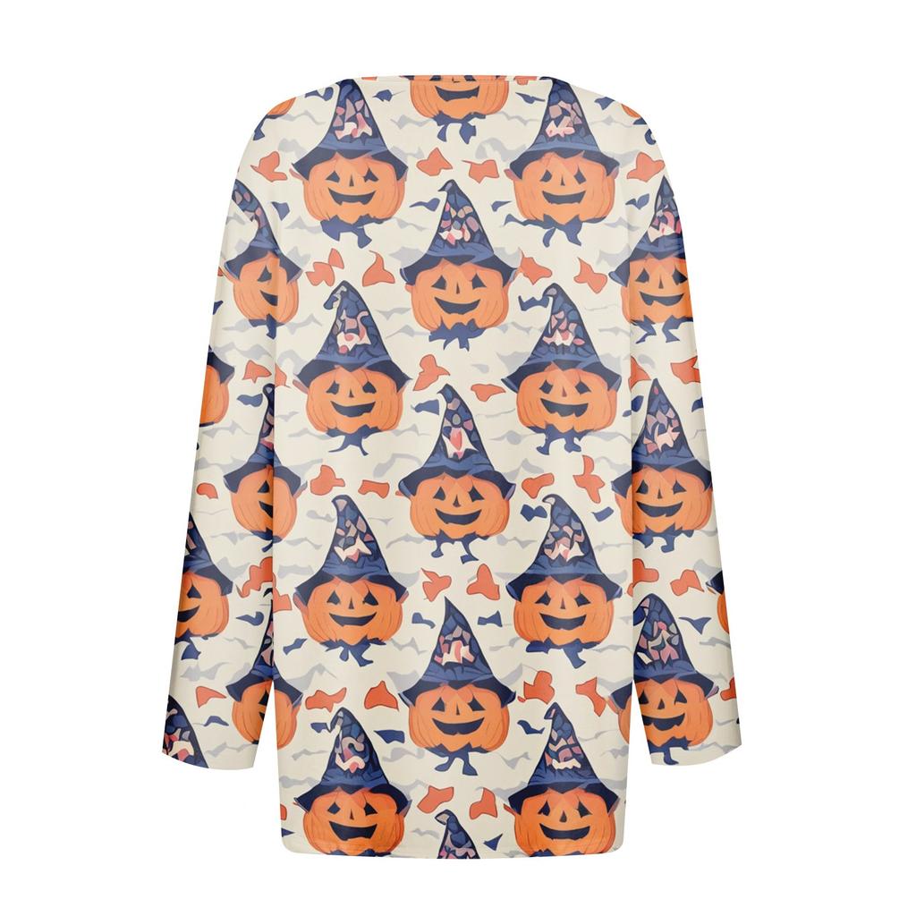 Damen Casual Mode Sexy Bequem V-Ausschnitt Halloween Siebenärmeliges Oberteil
