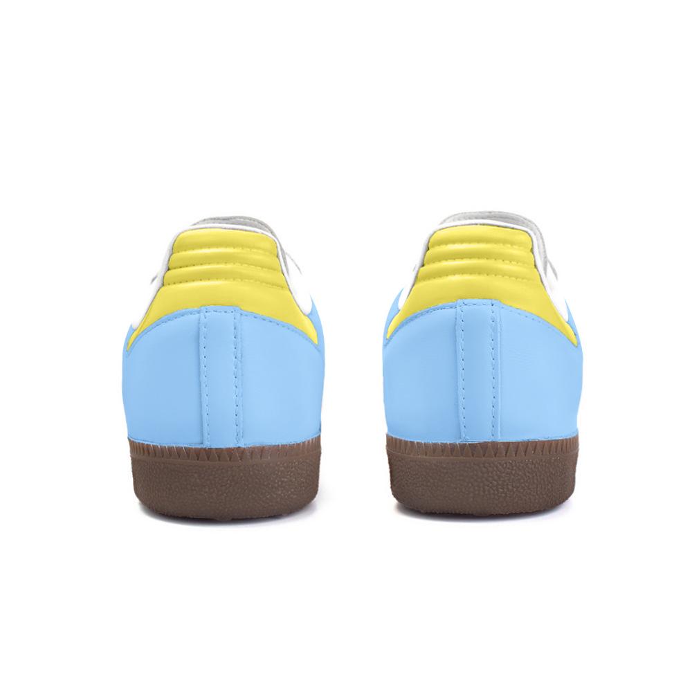 Adidas Originals SAMBA OG Textile, Synthetic Leather Low top Skateboard Shoes Unisex Blue Yellow B75806(Team354-)