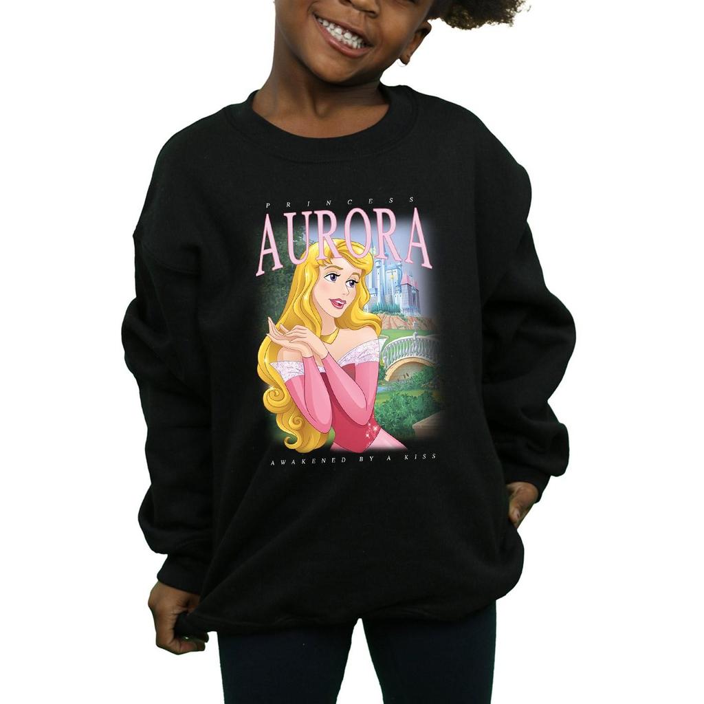 Dornröschen-Sweatshirt „Aurora Montage“ aus Baumwolle für Mädchen