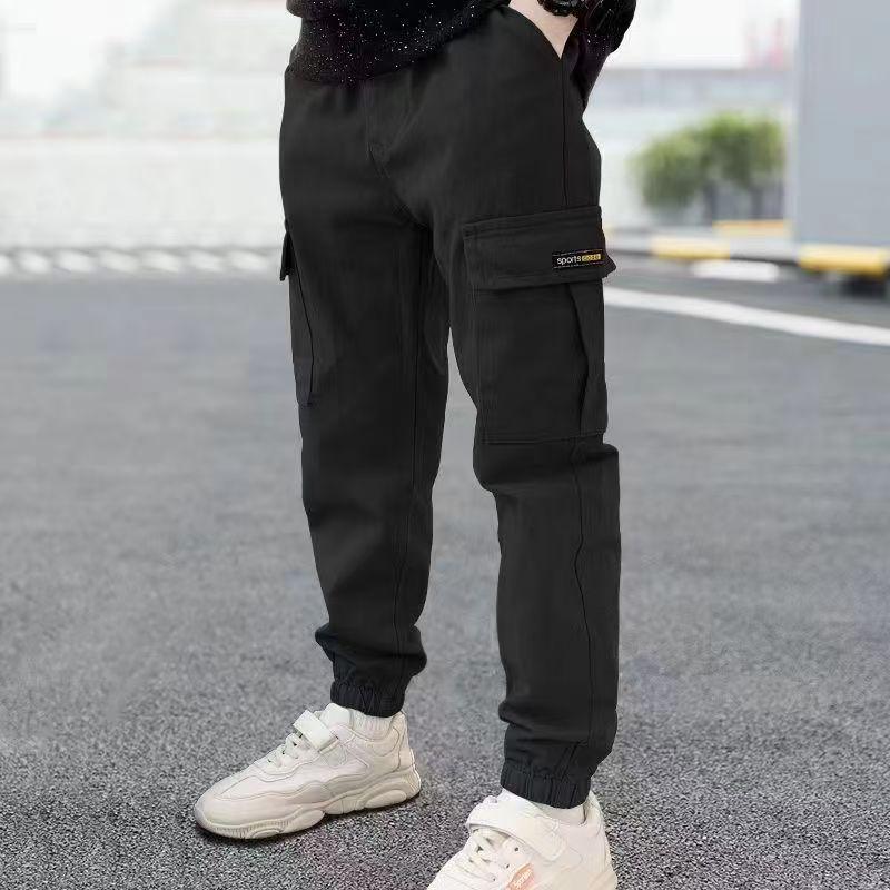 2025 Boys' Casual Spring/Autumn Workwear Pants – Trendy Long Style for Older Kids