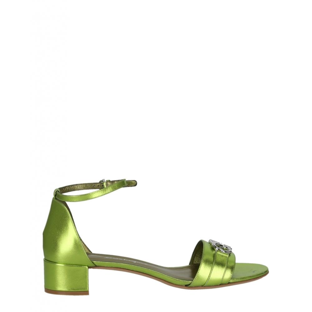 

Кожаные босоножки на каблуке Salvatore Ferragamo Como зеленый
