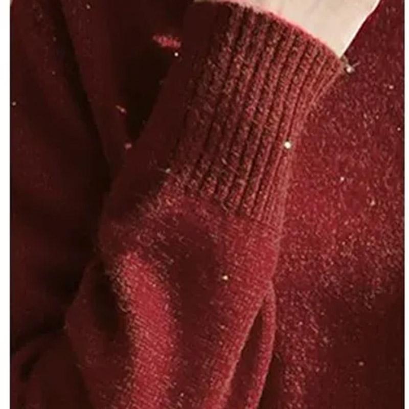 Sweater for Women Autumn Winter Thickened Pullover Warm Knitted Stretchy Long Sleeve Oversize Jumper Tops