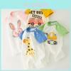 Baby Summer Short Sleeve Cotton Romper With Snaps For Newborns