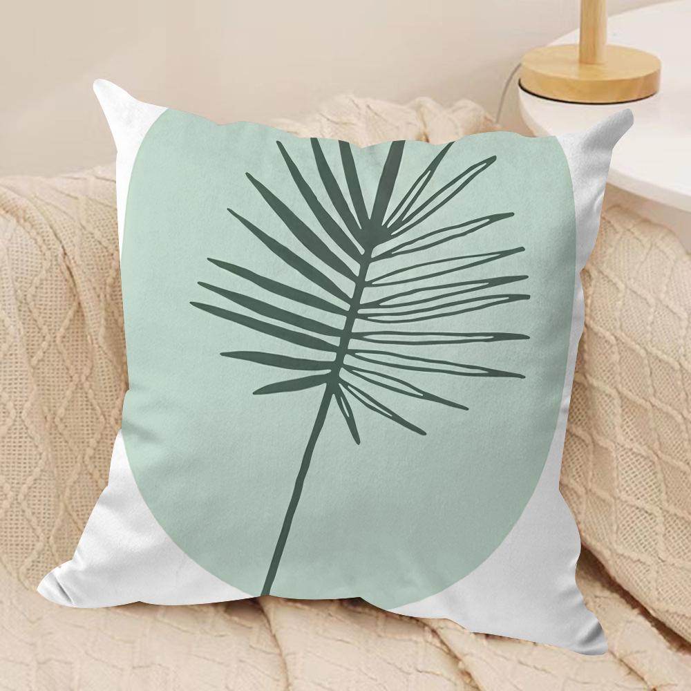Minimalist Plants Cushion Cover Short plush Doublesided Print Square Throw Pillow Covers Sofa Home Cushion Decor