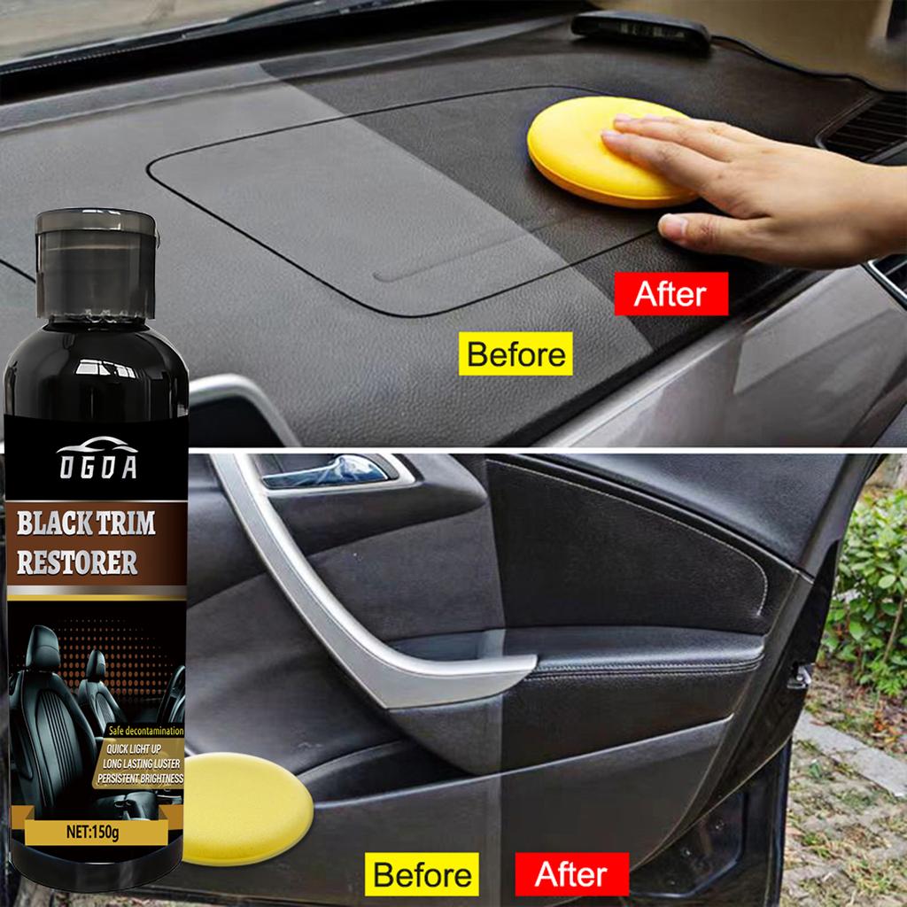 Car Plastic,black Interior Dashboard Wax, Tire Gloss Enhancer and Artificial Leather Seat Care Cream, Gloss Recovery, Anti-aging