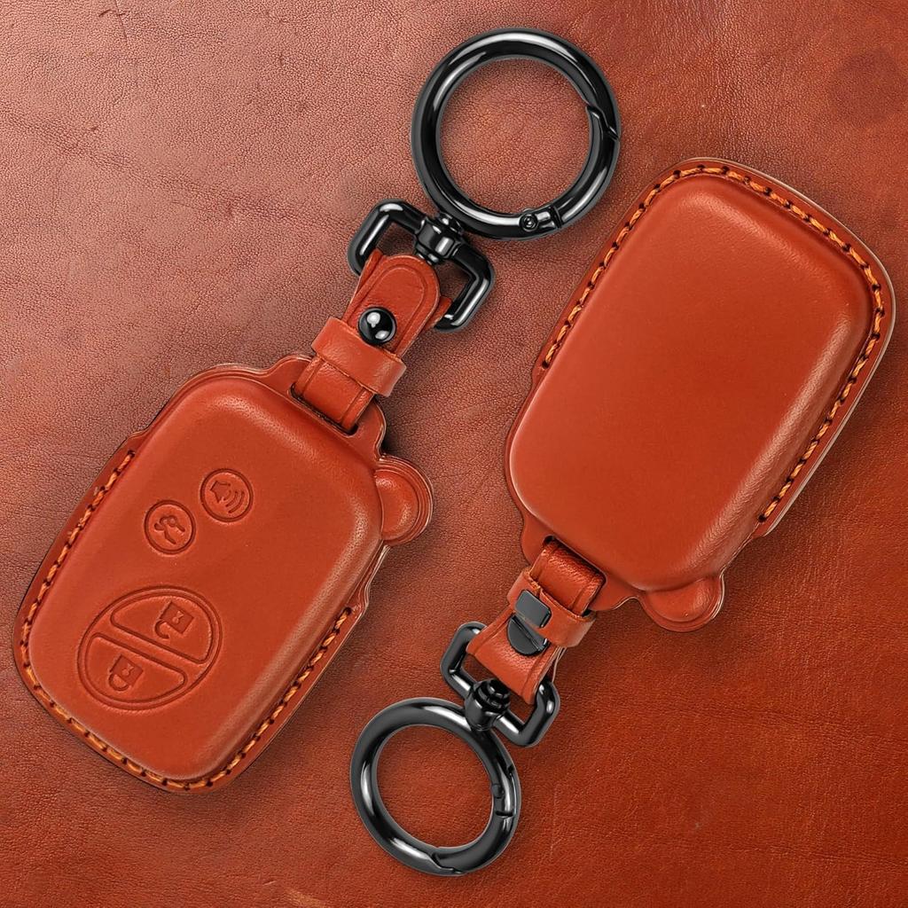 Tukellen for Lexus Key Fob Cover Leather with Keychain Compatible with 2005-2018 Lexus ES350 GS300 GS350 GS430 GS450h ISC IS250 IS350 LS460 LS600h