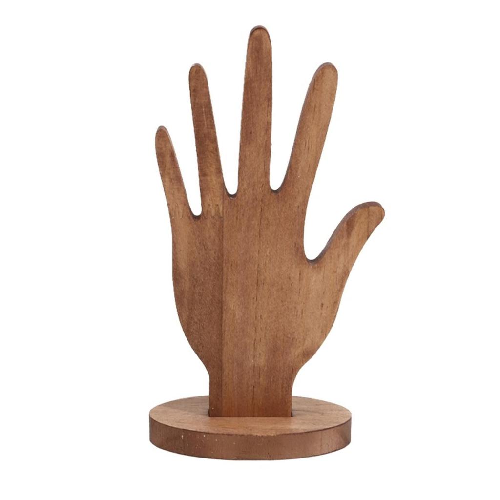 Wooden Hand Form Bracelet Bangle Display Stand Mannequin Palm Shaped Ring Storage Holder Desktop Jewelry Organizers