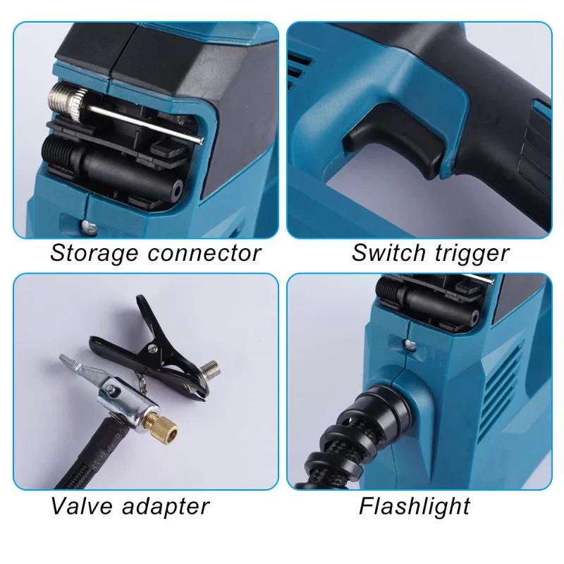 Car Air Compressor Pump For Makita 18V Battery With Digital Display Electric Air Pump Cordless Inflatable Pump Pneumatic Tool