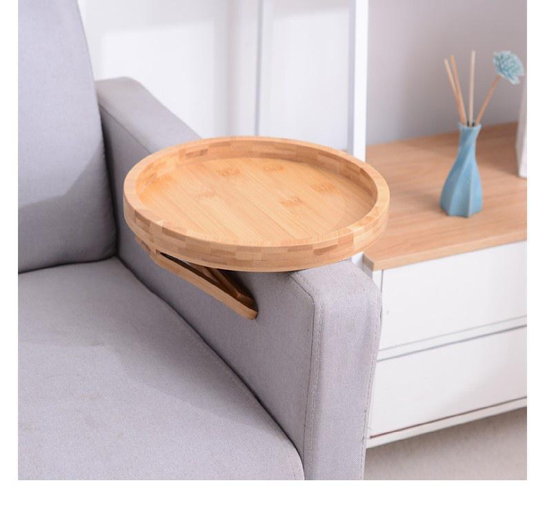 Sofa Tray Table Sofa Armrest Clip-On Tray Natural Bamboo Sofa Tray Practical TV Snack Tray for Remote Control Coffee Snacks