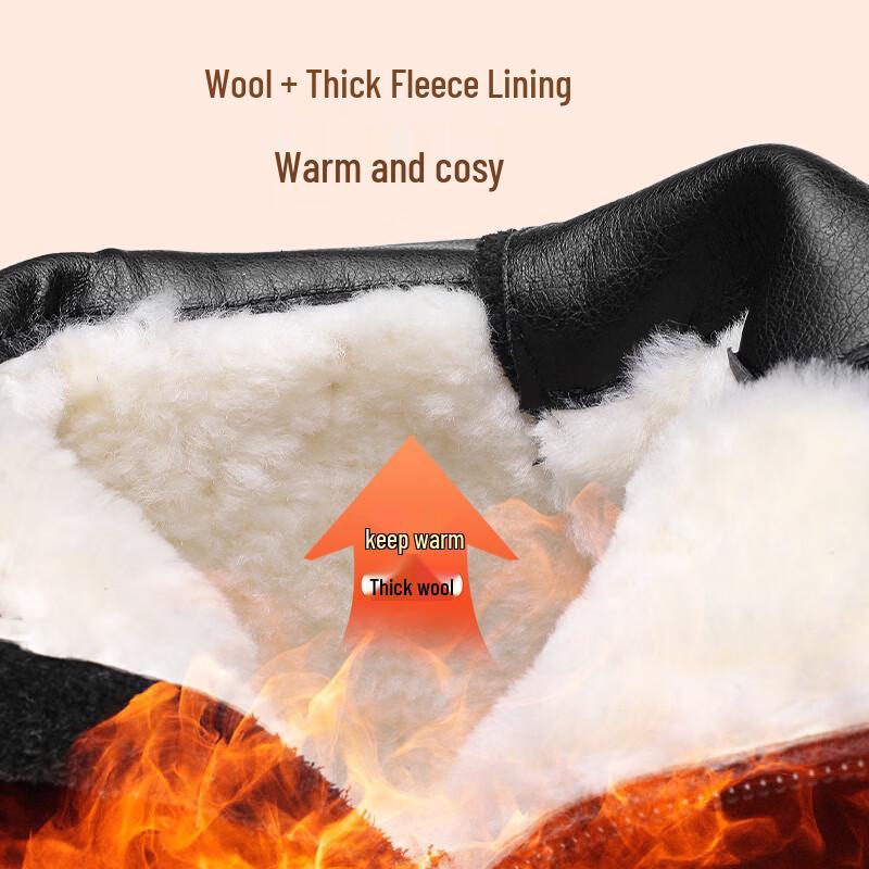 Jihua 3515 Women's Wool-Lined Winter Leather Boots