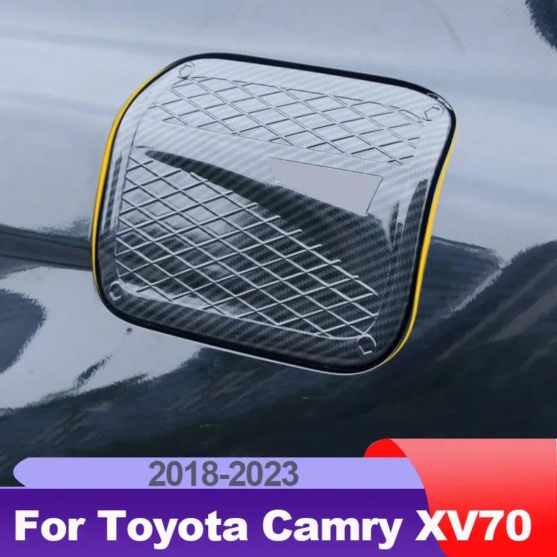 ABS Chrome Car Fuel Oil Gas Tank Cap Cover Trim Fit For Toyota Camry 70 XV70 2018-     Car Styling Accessories