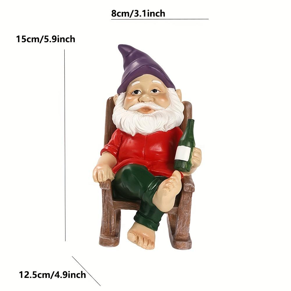 Classic Resin Gnome in Rocking Chair Statue, 1pc,YTabletop Resin Figurine, Home Entryway Balcony Corridor Ornament, Christmas Valentine's Thanksgiving