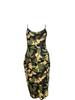 Summer Cool Spaghetti Strap Long Dress - Abstract Camouflage Print, Stylish Streetwear