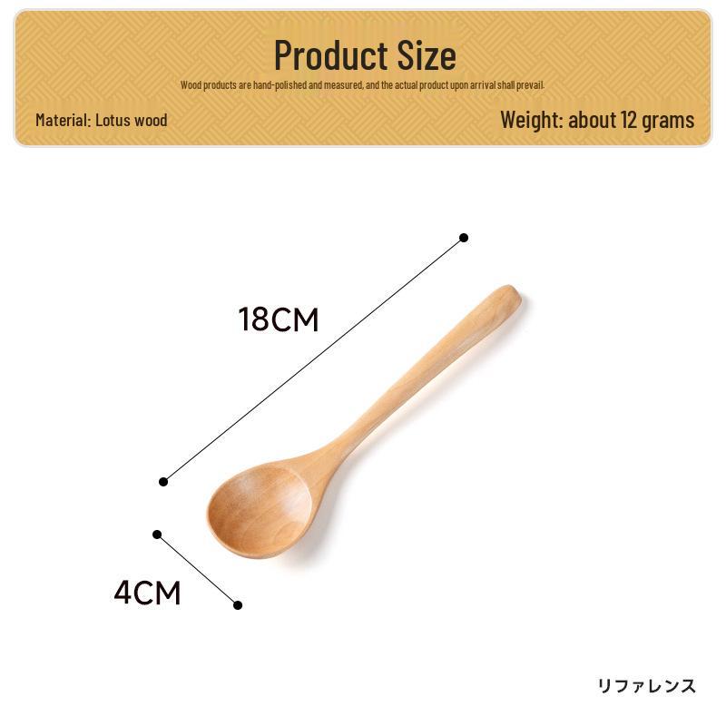 Japanese Wooden Spoons: Eating Spoon, Rice Spoon, Household Soup Spoon, Small Wooden Spoon, Long Handle Ramen Spoon