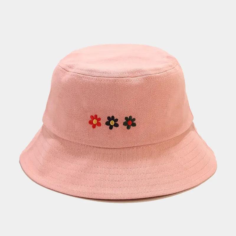 Spring and Summer Cotton Embroidery Bucket Hat Fisherman Hat Outdoor Travel Sun Cap for Men and Women 94