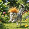 Eye-catching Cat Yellow Wig Novelty Polyester Pet Cosplay Hat DIY Trimming Adjustable Cat Funny Props Photography Props