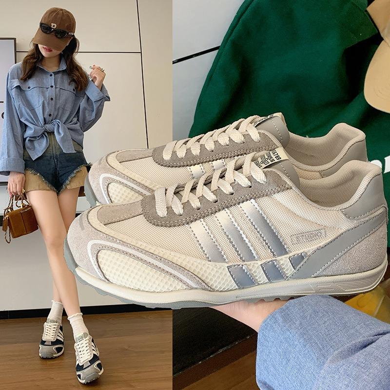 

Leather summer new color matching fashion versatile women s mesh racing casual sports shoes 40