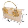 2024 New Acrylic Handbags Ladies Diamonds Leaves Flowers Evening Bags Handheld Crossbody Party Wedding Women's Small Square Bags