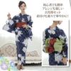Yukata Checkered Beautiful Japanese Heiko Thong Geta One Size Fits Most [RAVIR] Women's 3-piece Set, Pattern, Peonies, Noble, Clothing, Fluffy, Obi,