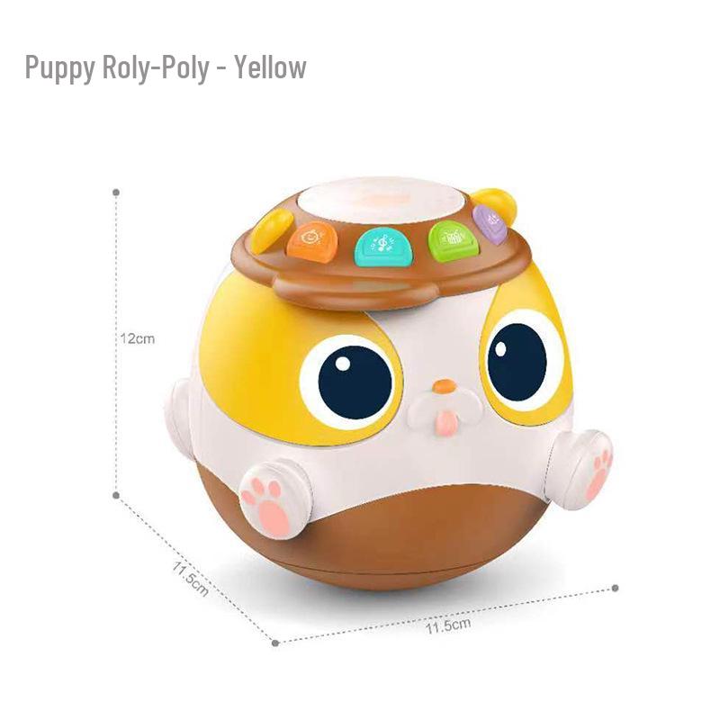 Cartoon Roly-Poly Dog Grasping Toy for Babies 0-1 Year – Educational and Sound-Activated