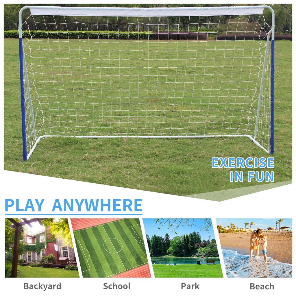 243.8cm X 152.4(8x5FT) Soccer Goals for Backyard Portable Net Collapsible Metal Base, Quick Setup Net for Indoor Outdoor Training with Carry Bag