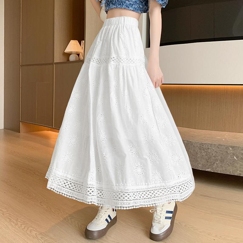 ZANZEA Women Casual Elastic Waist Loose Lace Crochet Patchwork Dress