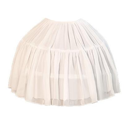 Childrens Adjustable Waist Steel Boned Crinoline Slip Breathable Polyester Layer Skirt For Pageants Costumes Formal Event