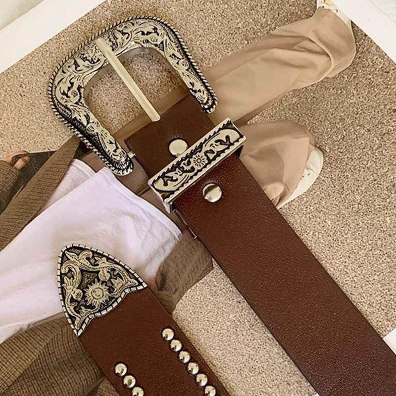 PU Waist Belt with Adjustable Pin Buckle for Fashion Enthusiasts Jeans Skirt