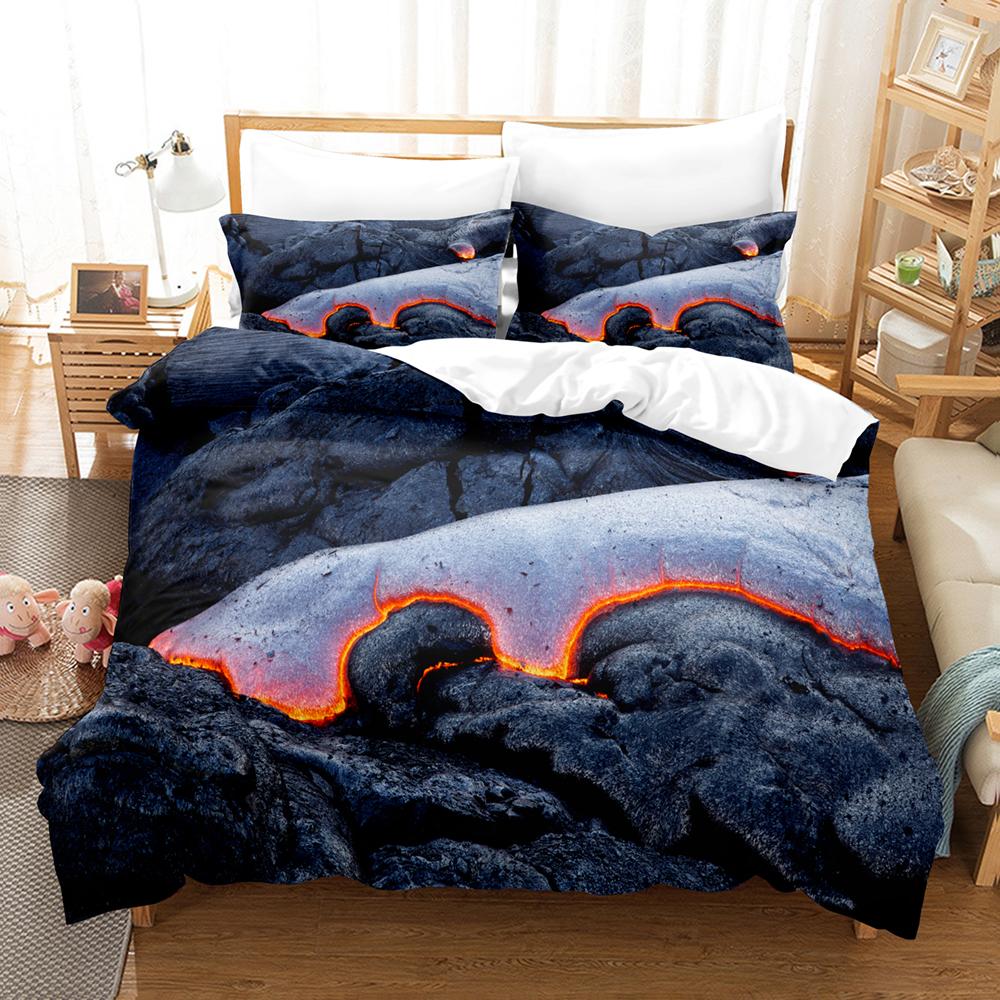 Volcanic Beding Set Single Twin Ful Quen King-Sized Dimensionsd Dimensions Desert Bed Linen Set Aldult Kid Bedrom Thre-piece Suits 3D Print Men