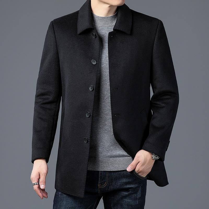 Winter Men's Middle-aged and Elderly Wool Coat Business Casual Thickened Warm Take-off Liner Lapel Jacket