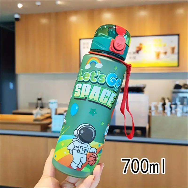 700ml Kosmische Astronauten-Themen Isolierte Wasserflasche Auslaufsicherer Klappdeckel Trageschlaufe Tragbar Entzückender Aktivitätenbecher BPA-Frei